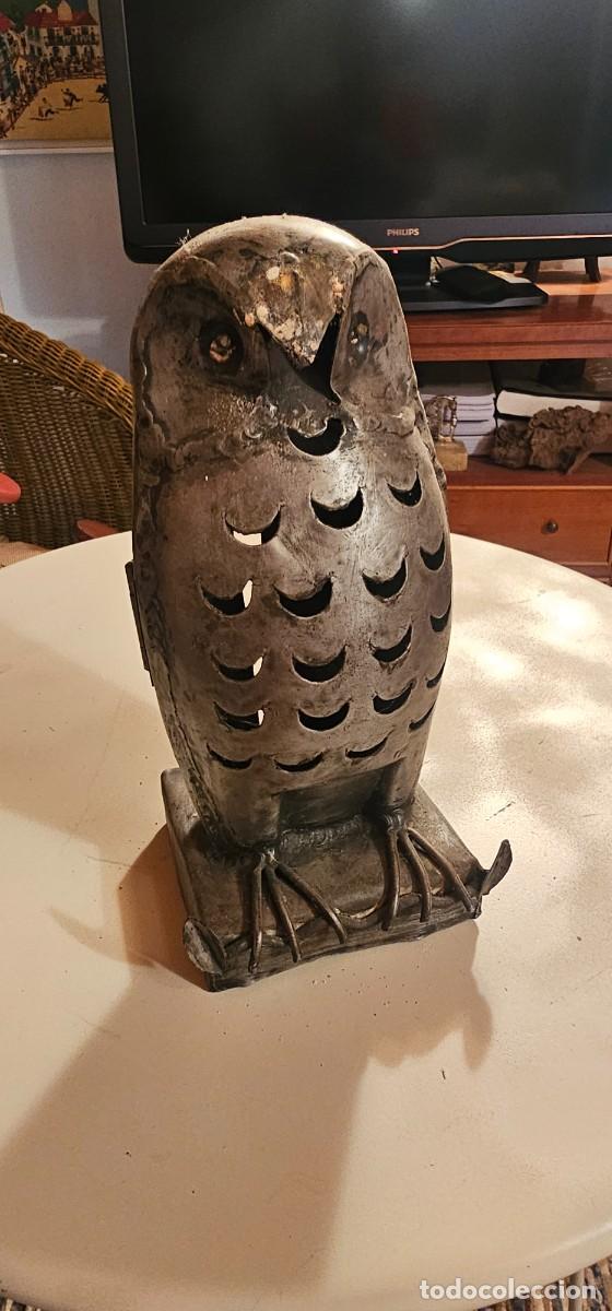 Arte: Precioso b&uacute;ho de hojalata y forja para iluminar con vela