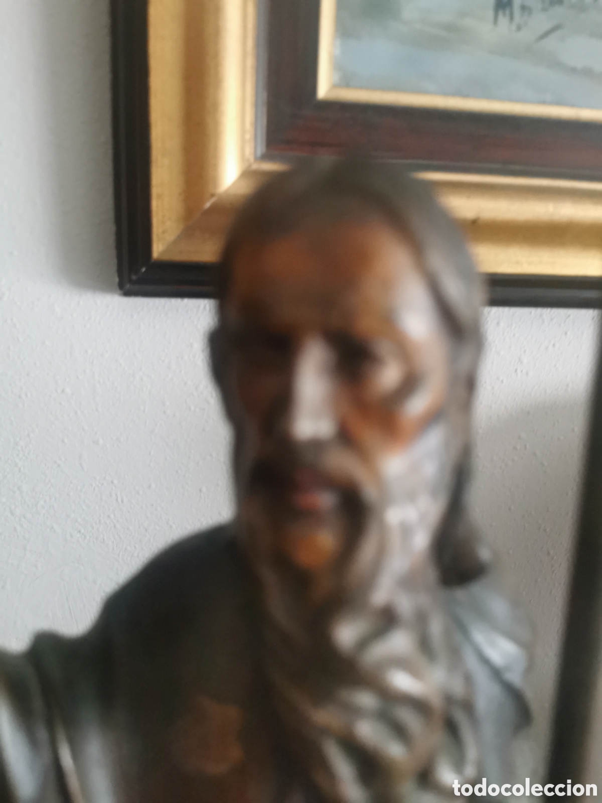 Arte: Talla de madera fin siglo XIX Ap&ograve;stol Santiago 50cm