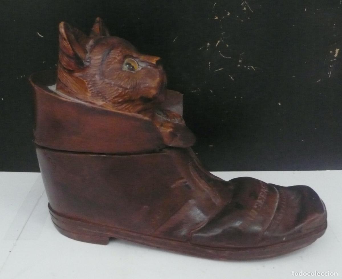 Arte: TALLA DE MADERA FORMA DE ZAPATO - Foto 2
