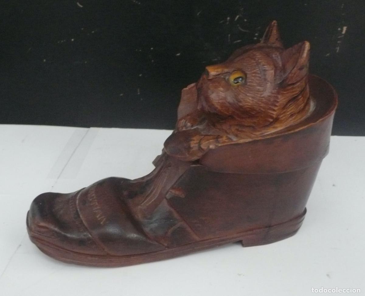 Arte: TALLA DE MADERA FORMA DE ZAPATO - Foto 3