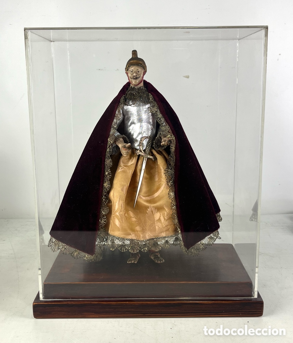 Arte: SOLDADO ROMANO CON ESPADA DE PLATA - MADERA POLICROMADA - SIGLO XIX