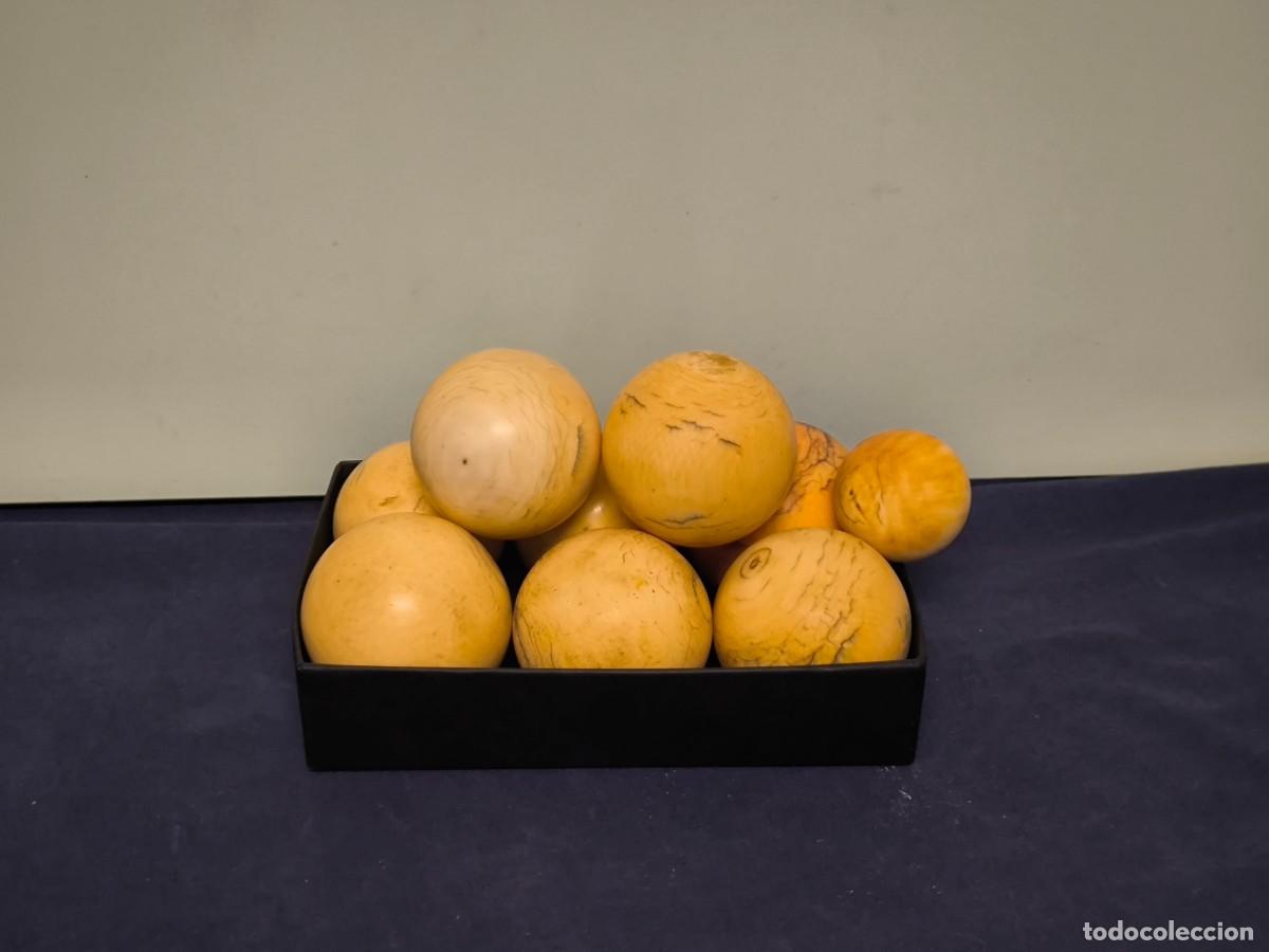 Arte: CONJUNTO DE BOLAS DE BILLAR ANTIGUAS
