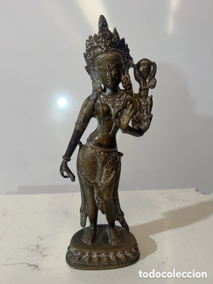 Arte: Figura Oriental Geisha Bronce 31cm