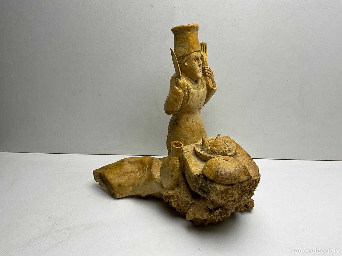 Arte: ANTIGUA FIGURA ARTESANAL - COCINERO TALLADO EN MADERA DE BOJ - MIRAR FOTOS