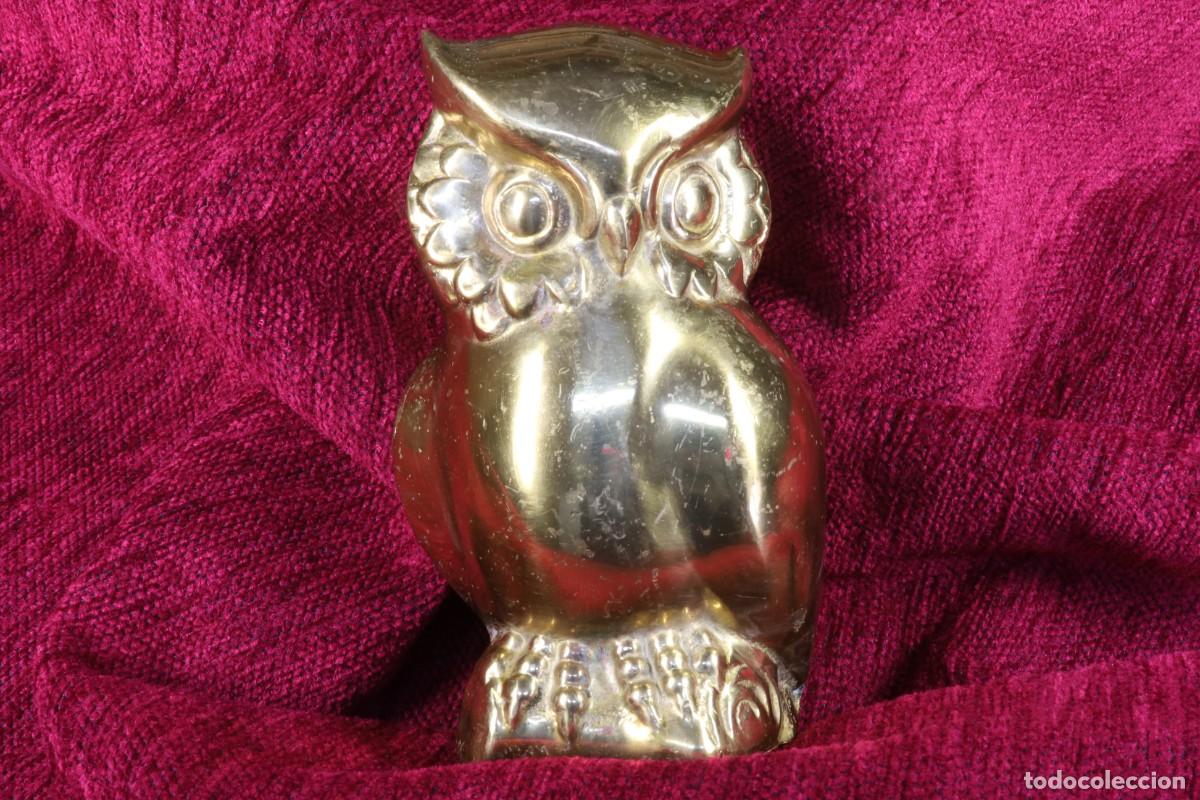 Arte: Escultura B&uacute;ho de bronce. Hueca. Bronze Owl Sculpture. Hollow.