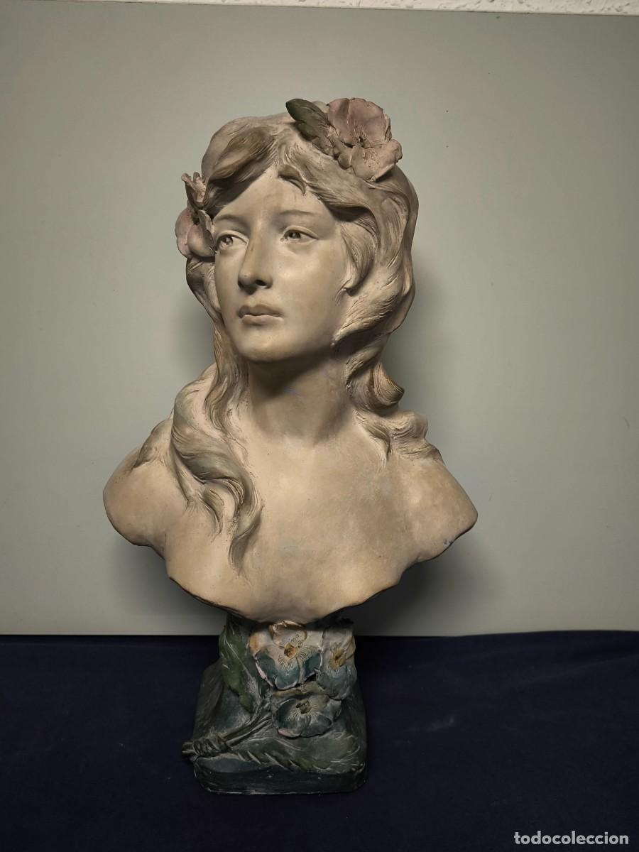 Arte: BUSTO ART NOUVEAU EN TERRACOTA FIRMADO EPOCA 1900
