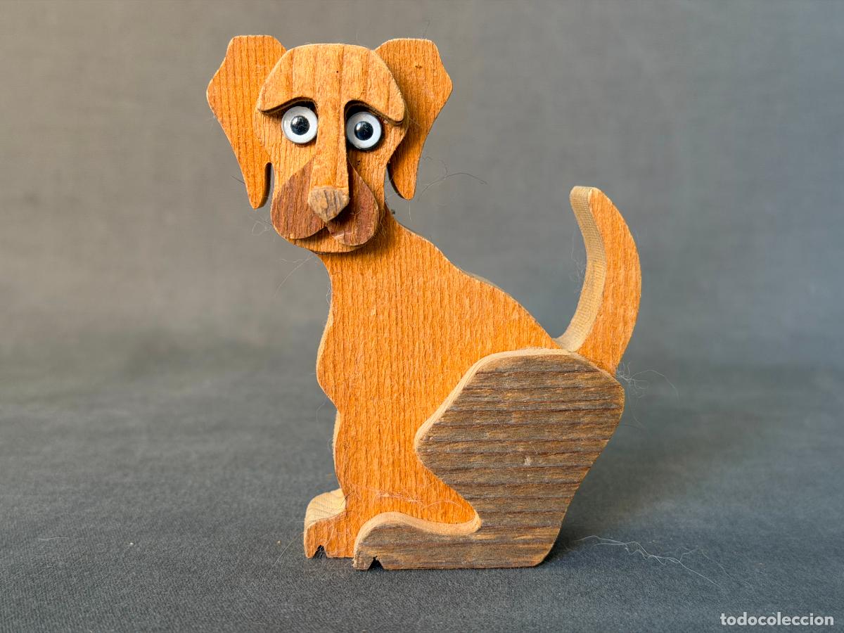 Arte: Perro escultura madera Fausto Sangiovanni, Orvieto, Italia, ca. 1975, dise&ntilde;o italiano vintage,R786