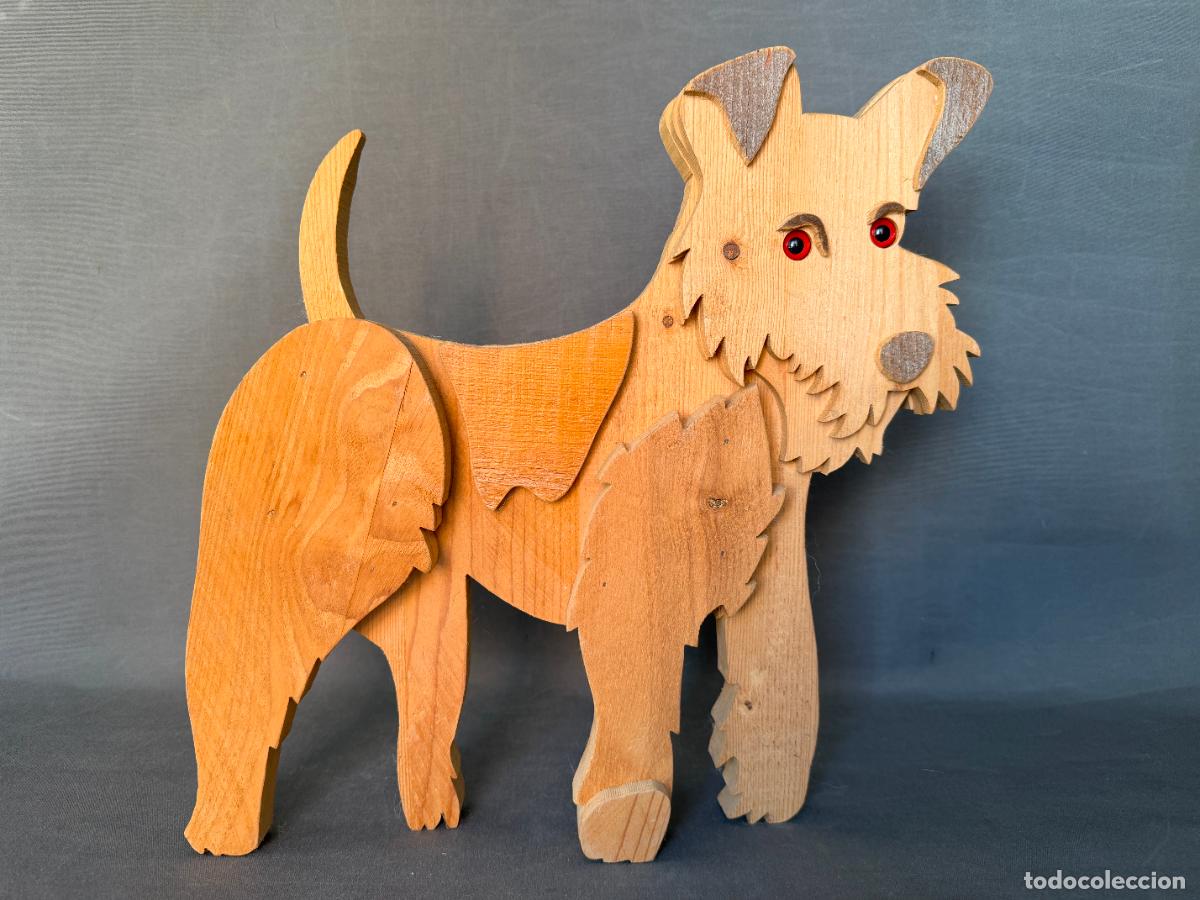 Arte: Perro escultura madera Fausto Sangiovanni, Orvieto, Italia, ca. 1975, dise&ntilde;o italiano vintage,R788