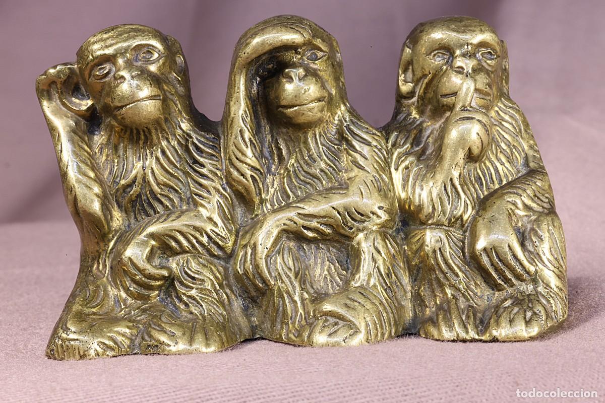 Arte: Escultura tres monos sabios O&iacute;r, ver y callar 4 Sculpture of three wise monkeys Hear, see, be silent