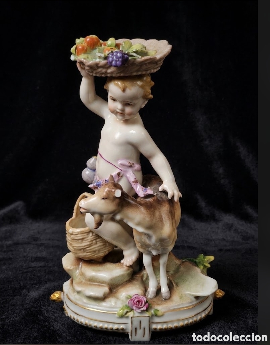 Arte: Porcelana Volkstedt Alemana Antigua Figura #8005