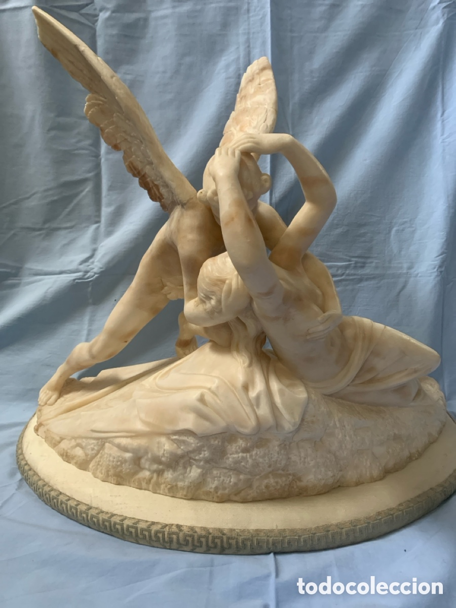 Arte: Escultura neocl&aacute;sica siglo XIX m&aacute;rmol alabastro. Eros y Psique de Antonio Canova