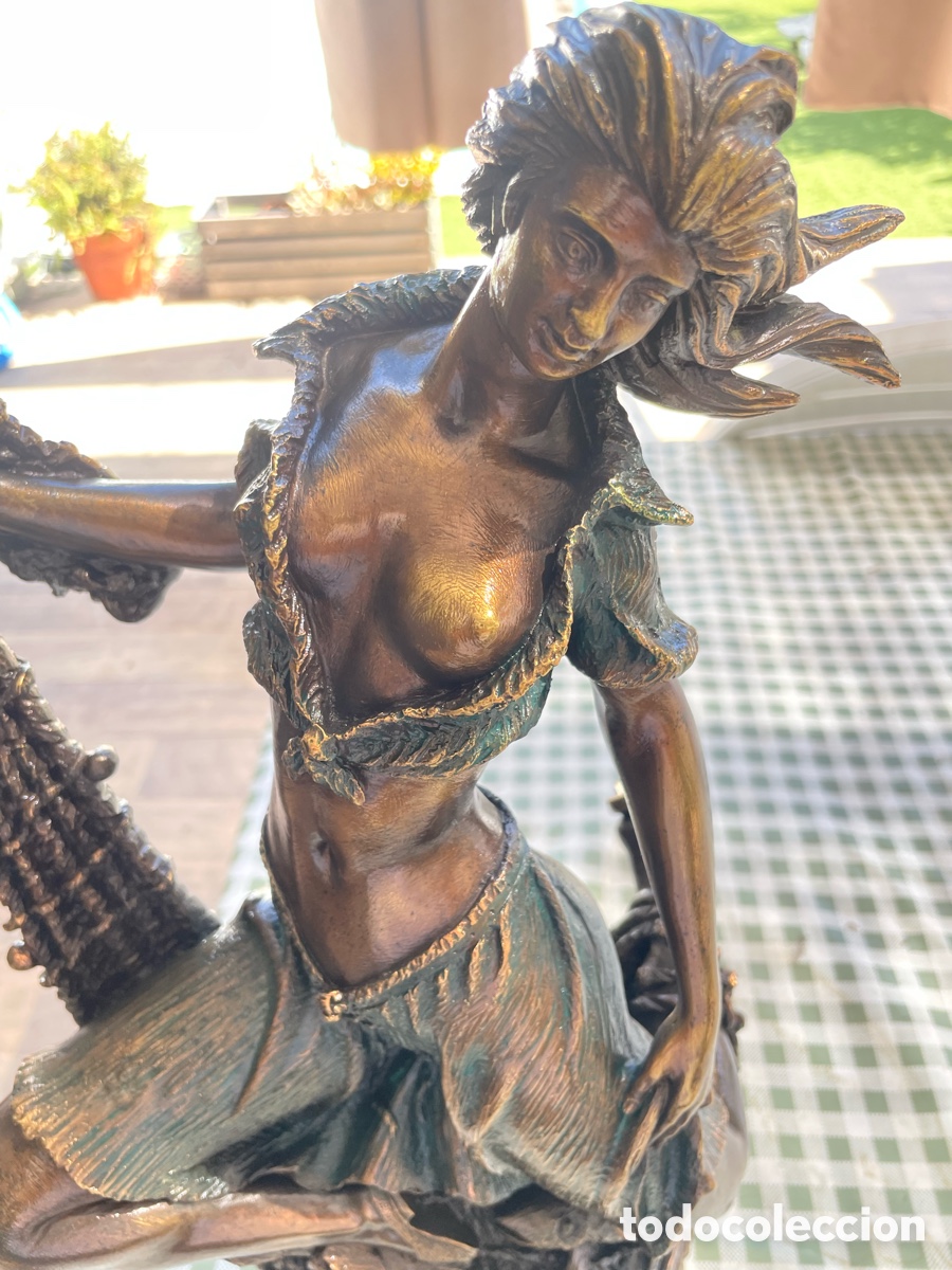 Arte: Imponente Escultura de Bronce Macizo - M. Senserrich (47 cm, 6,6 kg)