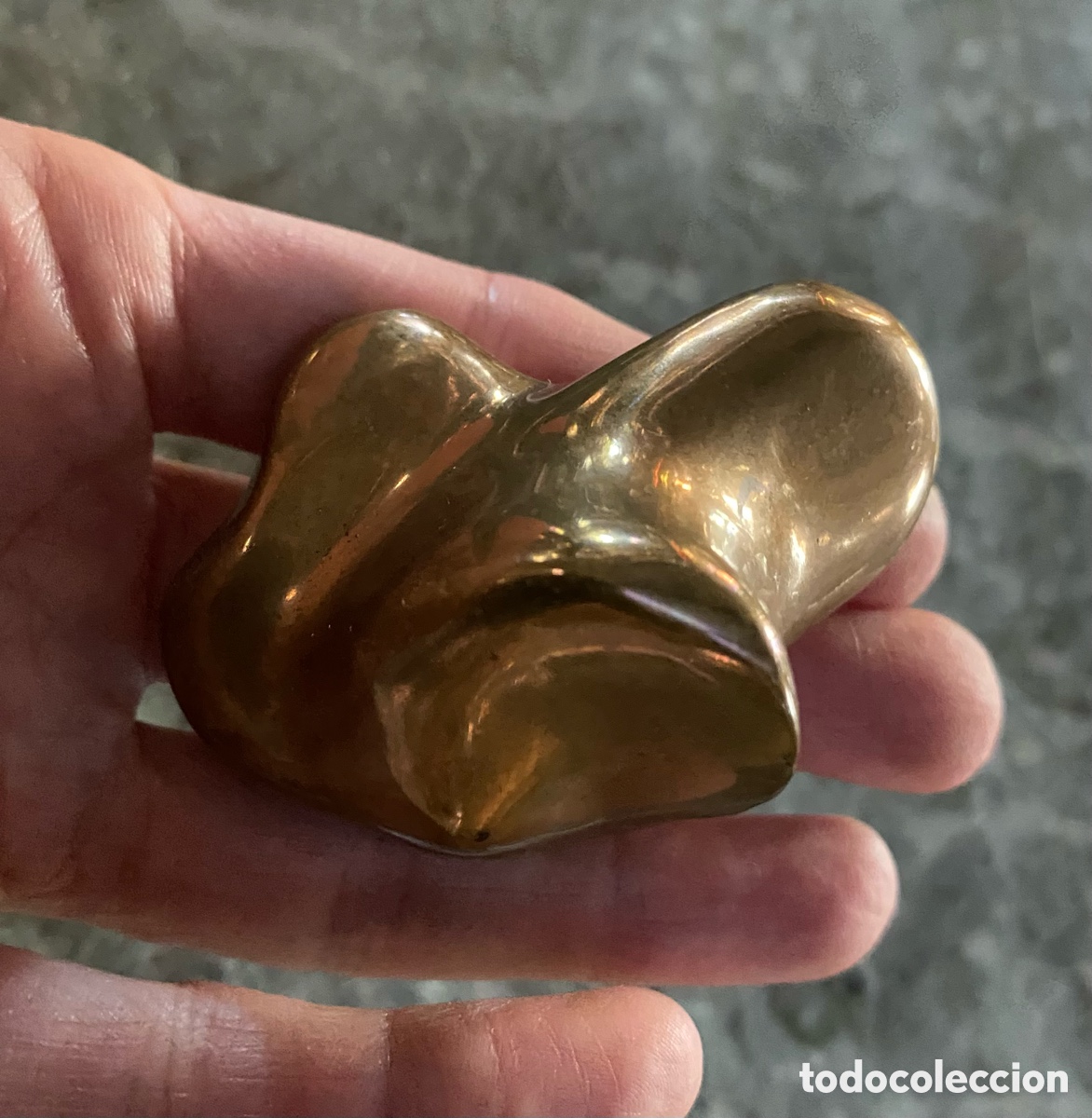 Arte: *Pisapapeles escult&oacute;rico en bronce macizo - Forma org&aacute;nica 70s*