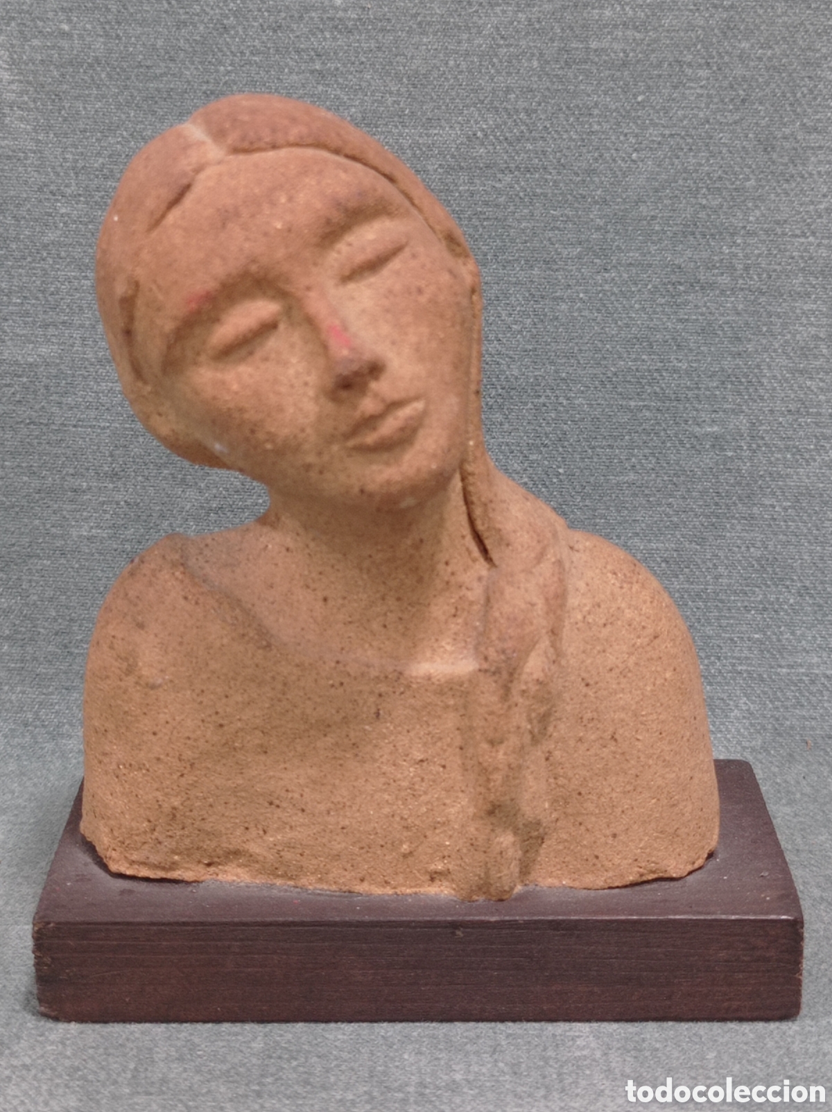 Arte: BONITO BUSTO DE MUJER EN CER&Aacute;MICA - TERRACOTA - FIRMADO C. G.
