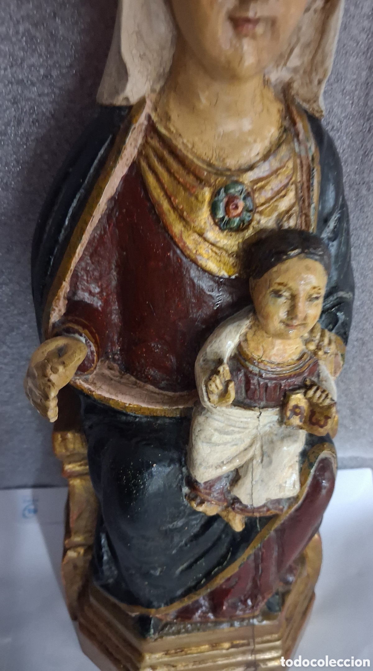 Arte: Virgen con Ni&ntilde;o en madera maciza