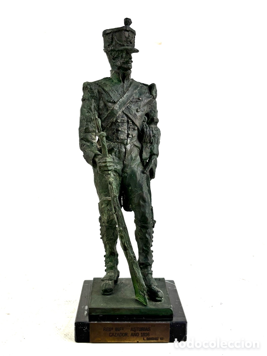 Arte: CAZADOR DEL REGIMIENTO DE INFANTERIA &rdquo;ASTURIAS&rdquo; 1815 - BRONCE CON CERTIFICADO - LUIS SANCHEZ