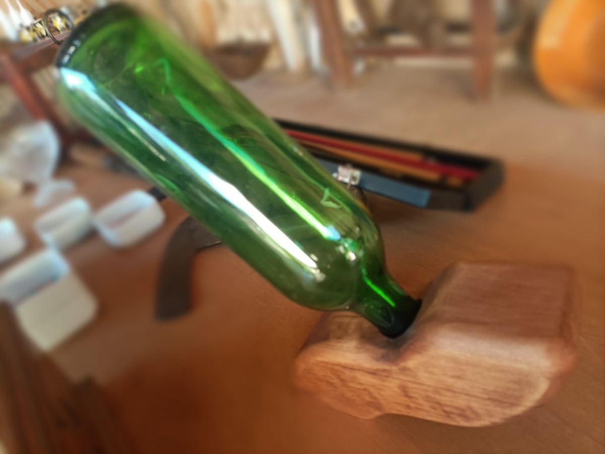 Arte: Botellero Artesanal M&aacute;gico En Equilibrio - Madera Maciza