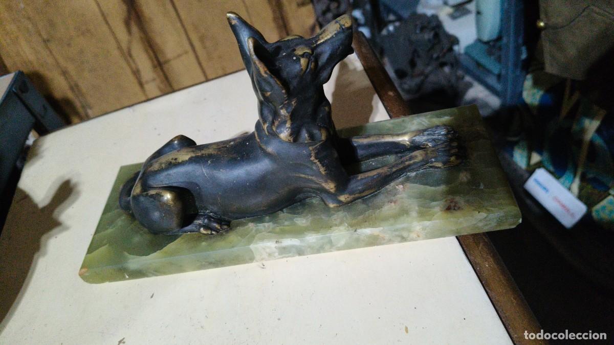 Arte: Sculpture bronze un loup 1900 original d &eacute;poque