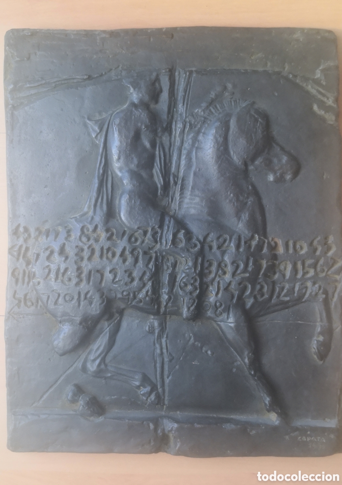 Arte: Plancha en bronce Miguel Zapata