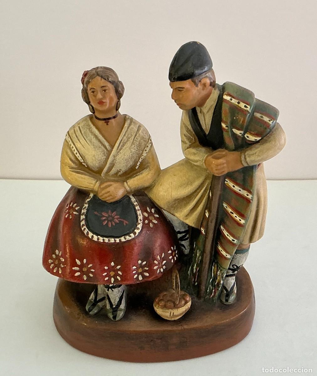 Arte: Pareja Huertanos Murcia Terracota Policromada A Mano Taller Carlos Cuenca 1978