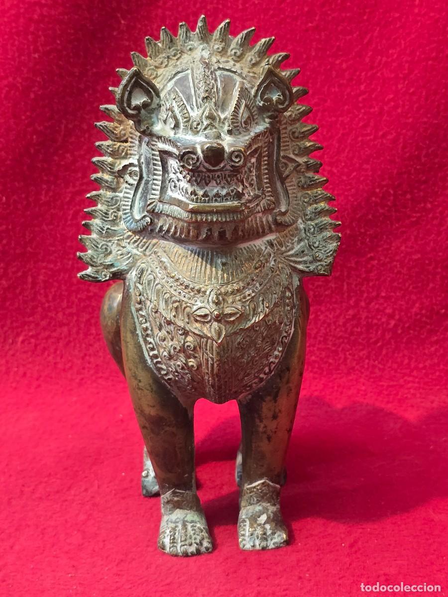 Arte: FIGURA ASIATICA DE BRONCE DE UN PERRO PROTECTOR