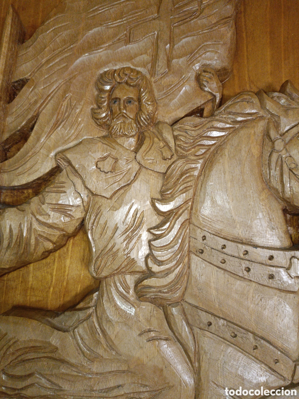 Arte: Santiago a caballo, madera - Foto 4