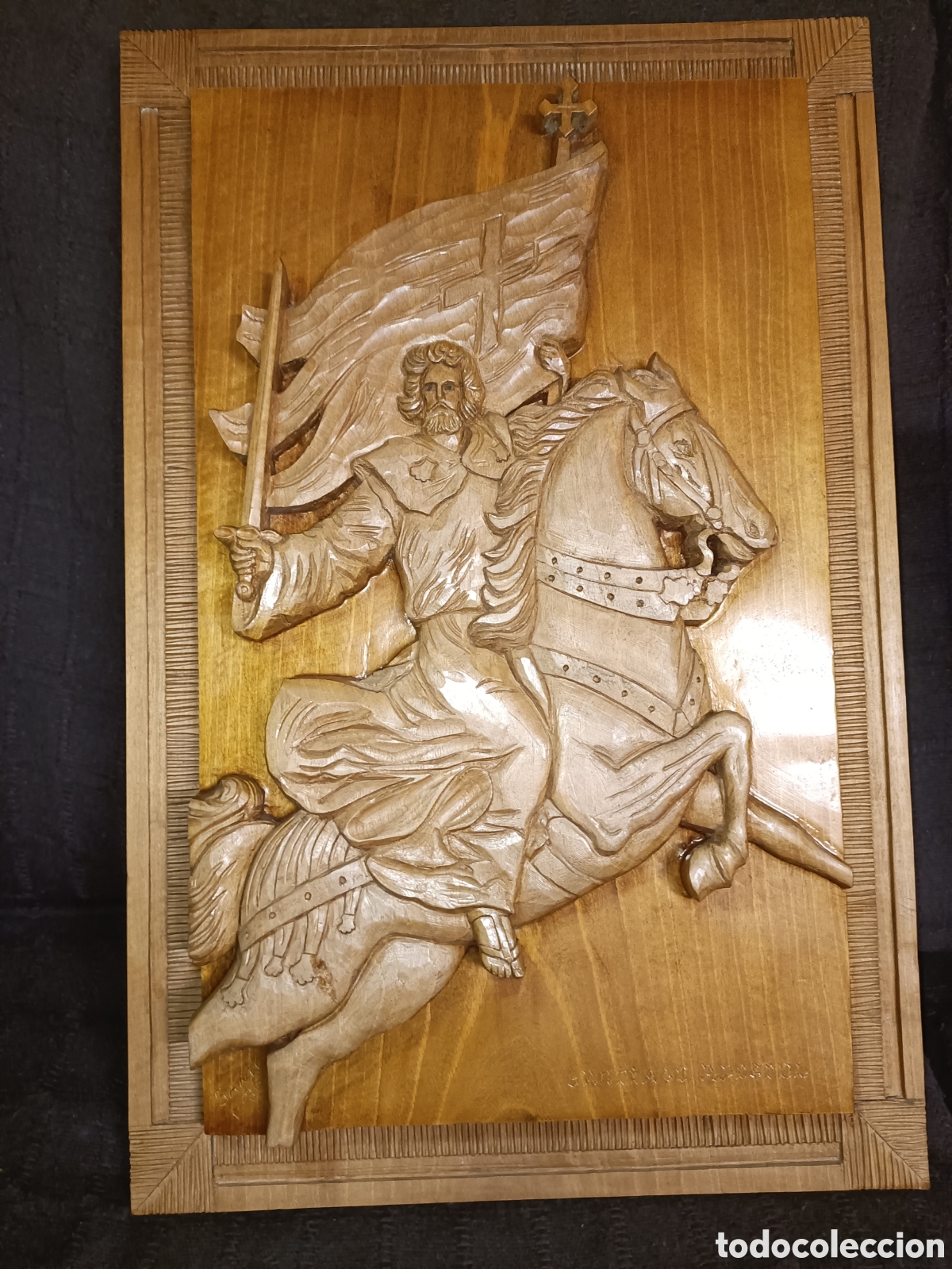 Arte: Santiago a caballo, madera - Foto 1