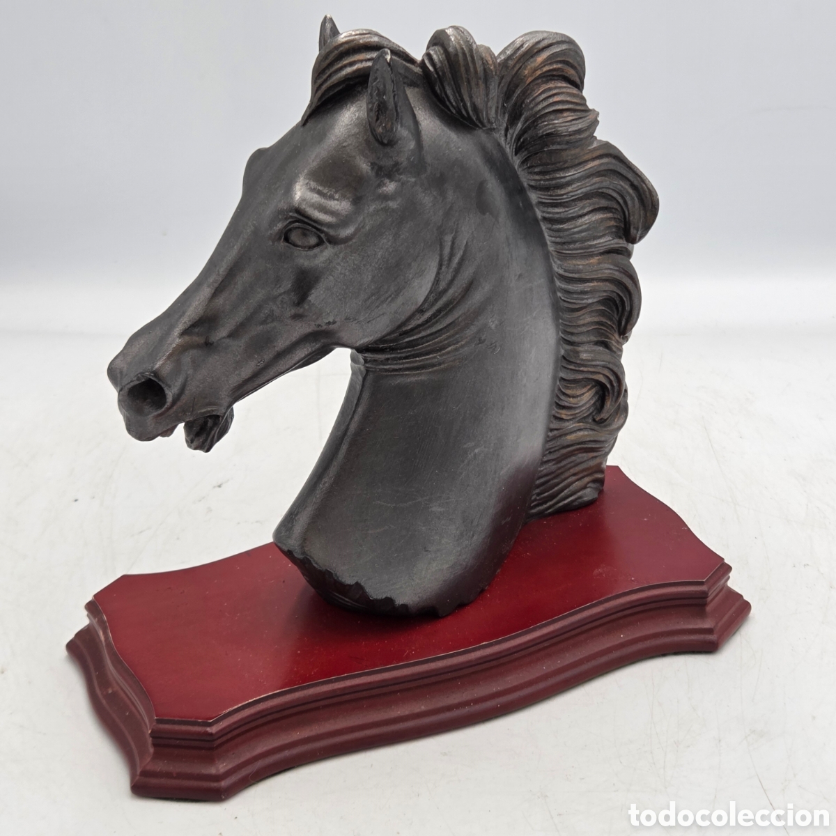 Arte: Preciosa Escultura de cabeza de Caballo