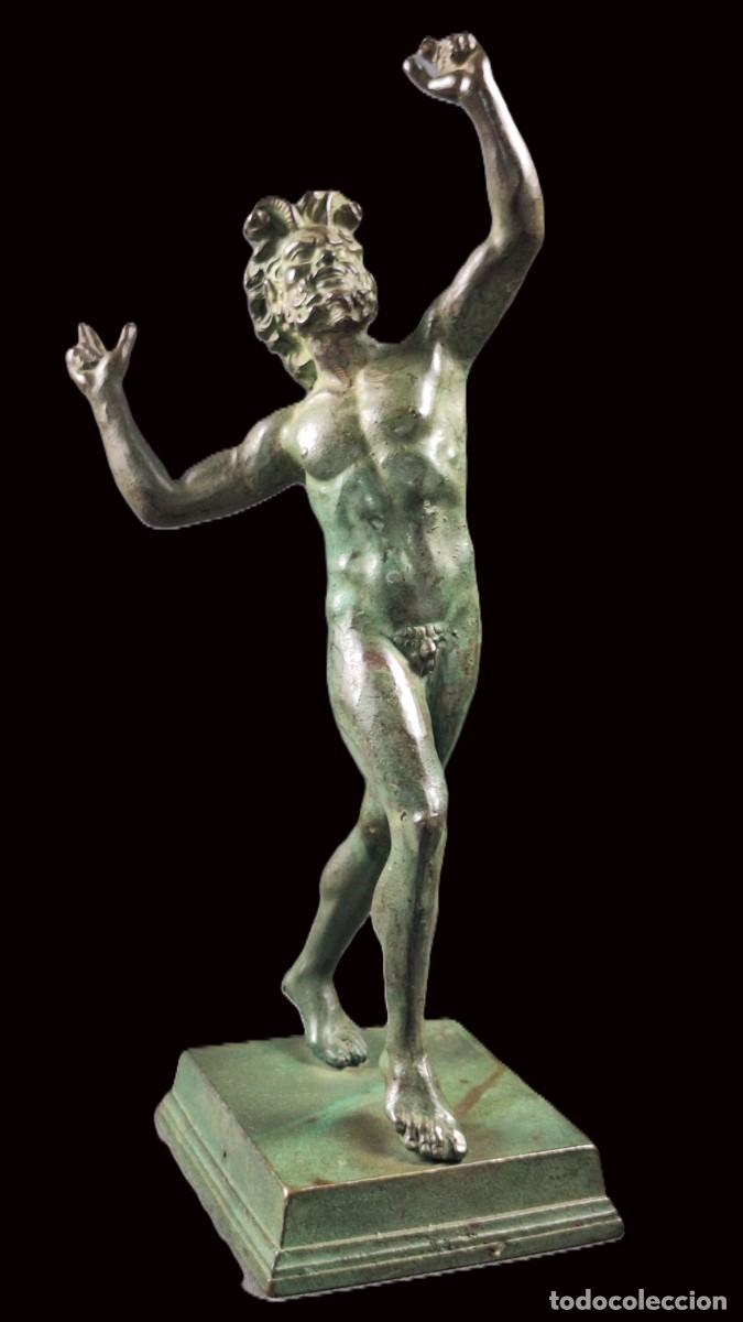 Arte: Fauno de Pompeia. Bronce. Grand Tour. Italia. Siglo XIX-XX. 46,5 x 20 c 15 cm.