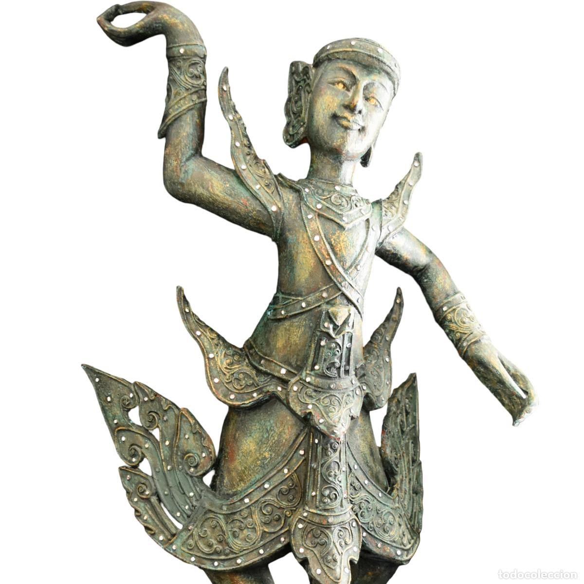 Arte: Escultura de bailarina tailandesa - 80 cm