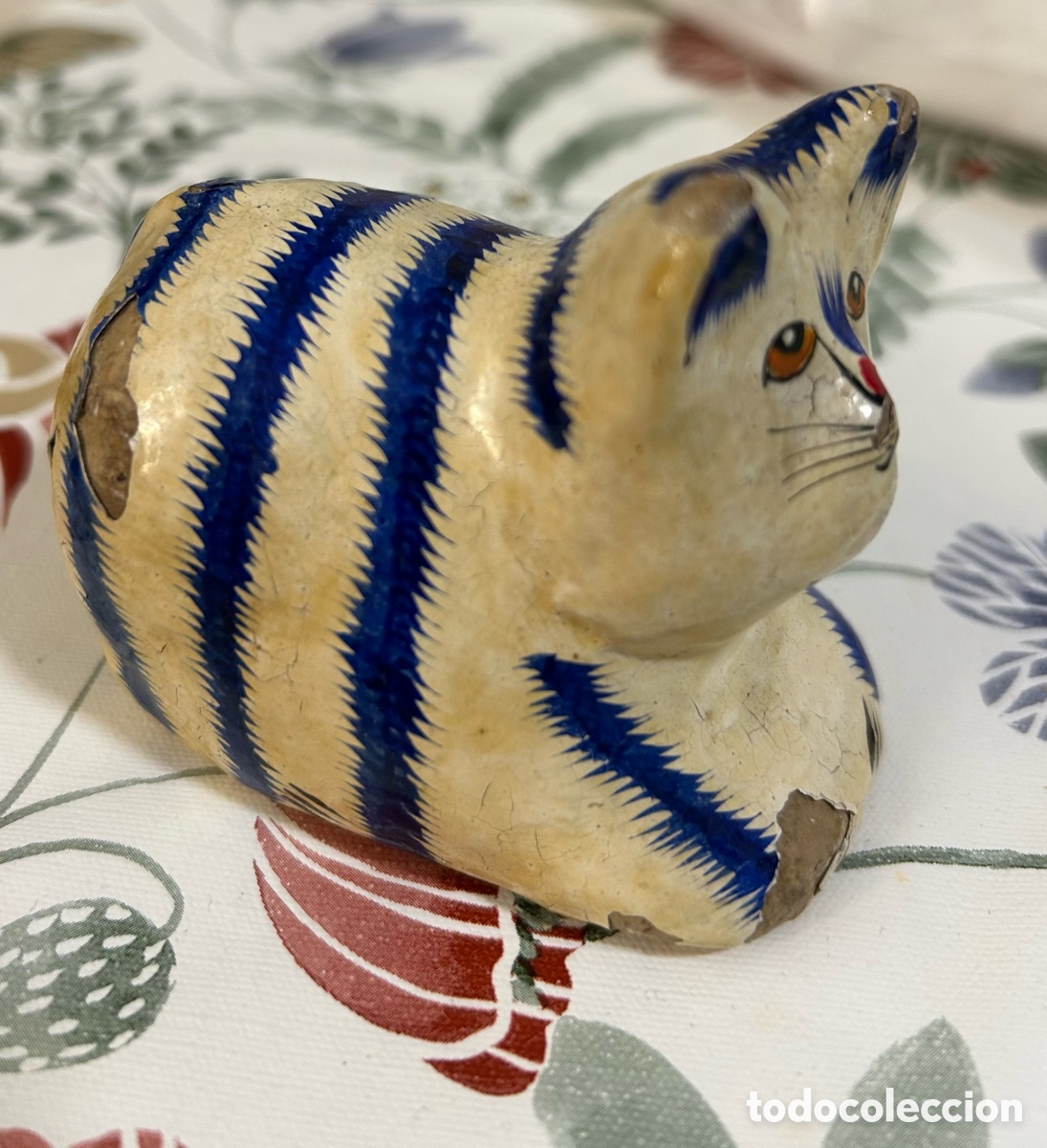 Arte: Gato de cer&aacute;mica de Tonal&aacute;.M&eacute;xico. A&ntilde;os 50/60