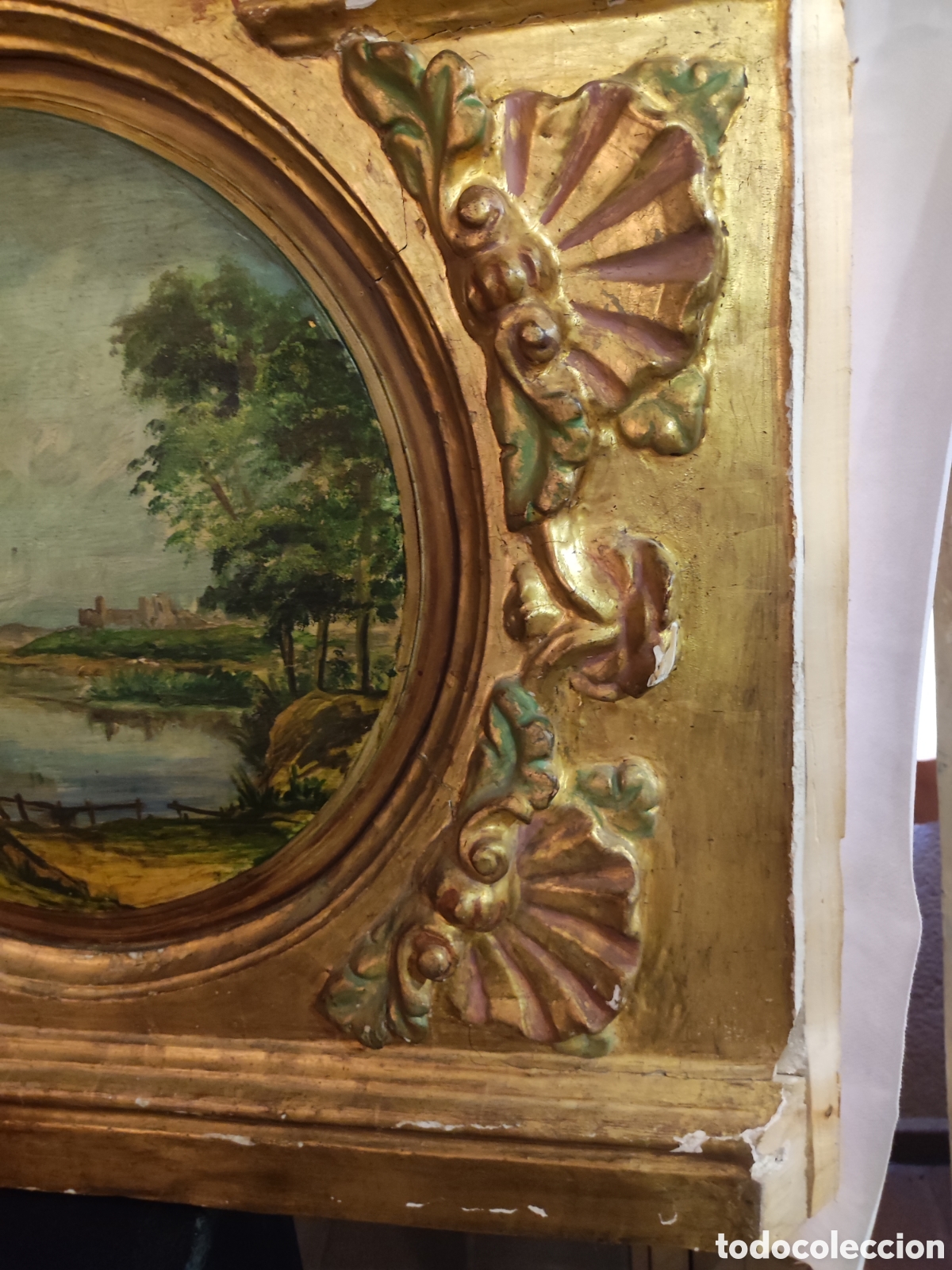 Arte: Panel barroco con medall&oacute;n pintado - Foto 4
