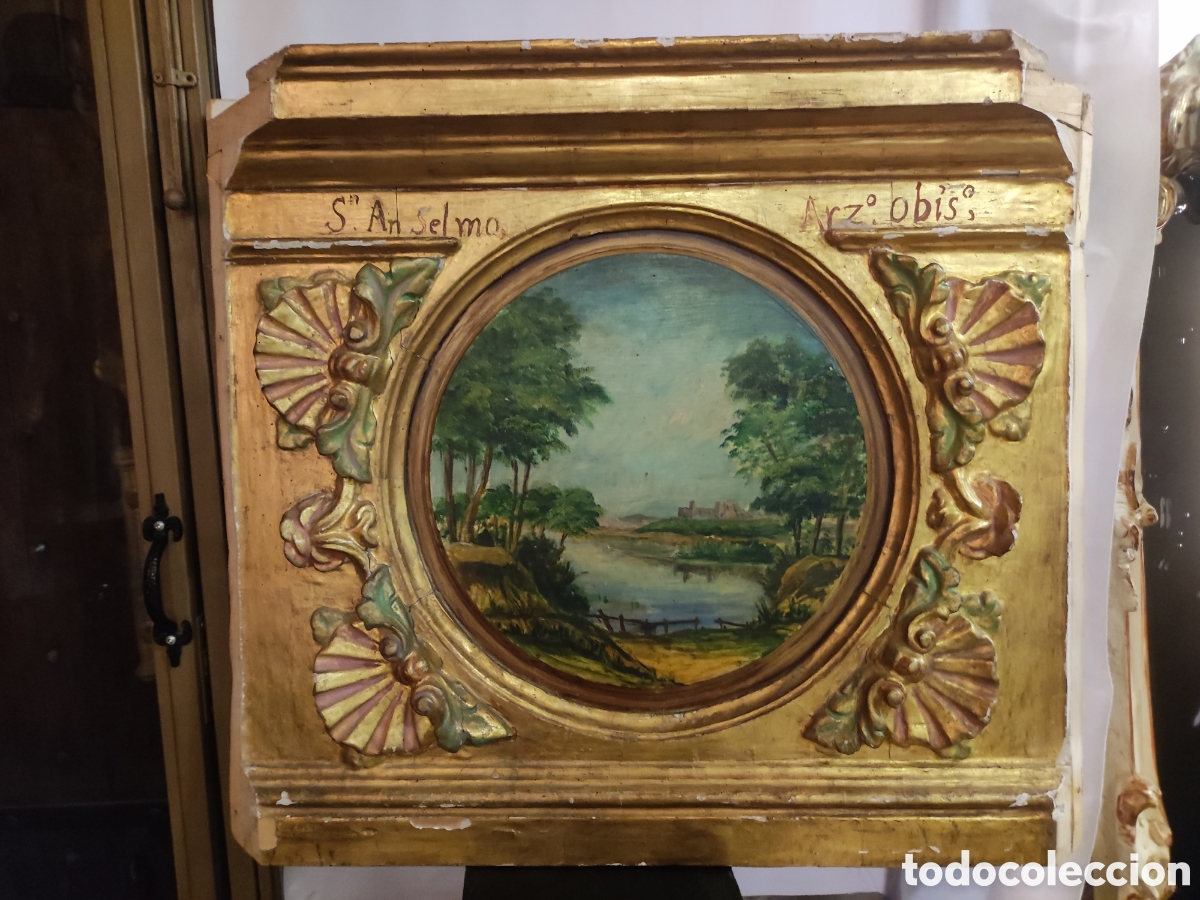 Arte: Panel barroco con medall&oacute;n pintado