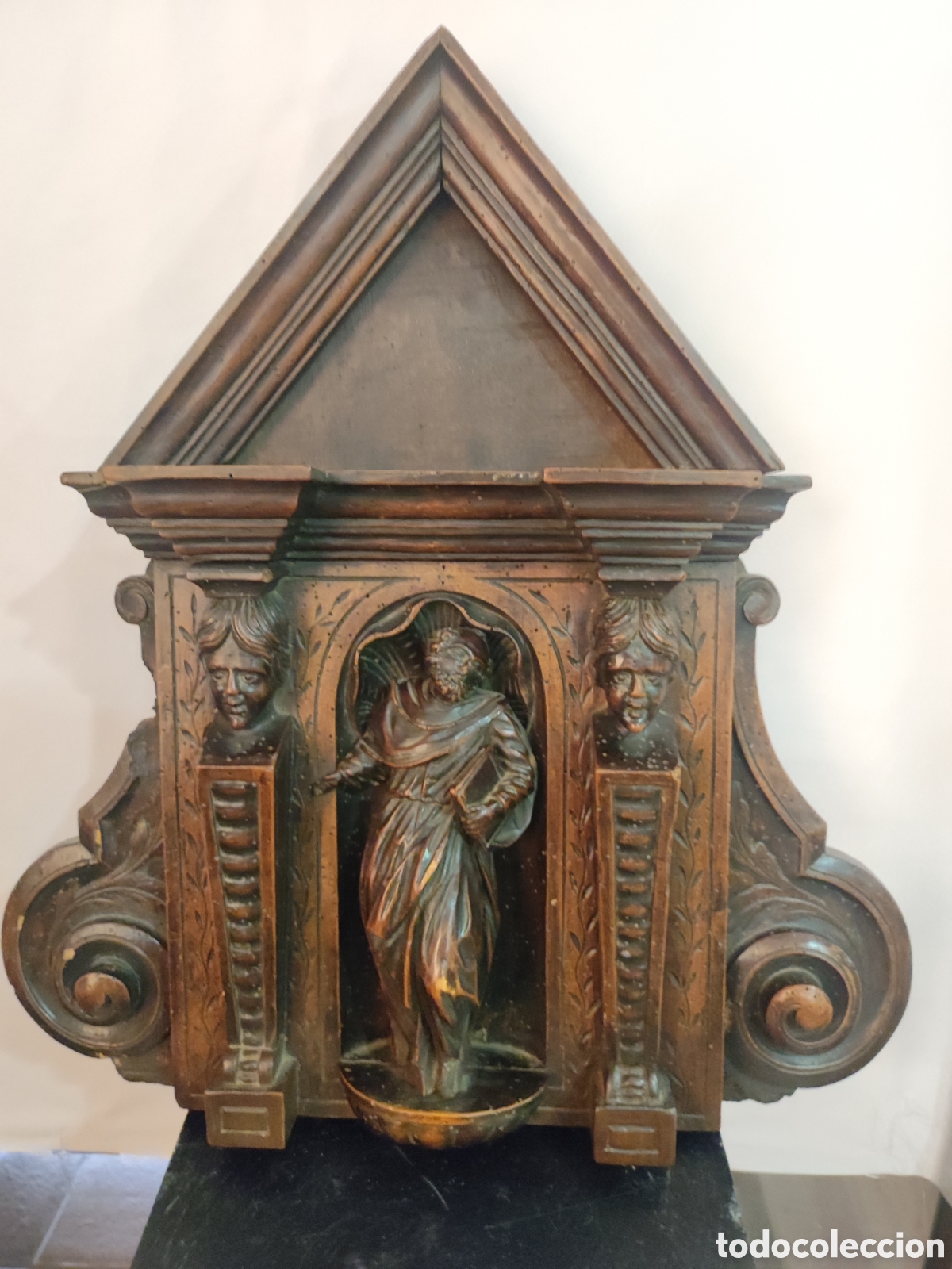 Arte: Relieve escultura enmarcado de &eacute;poca