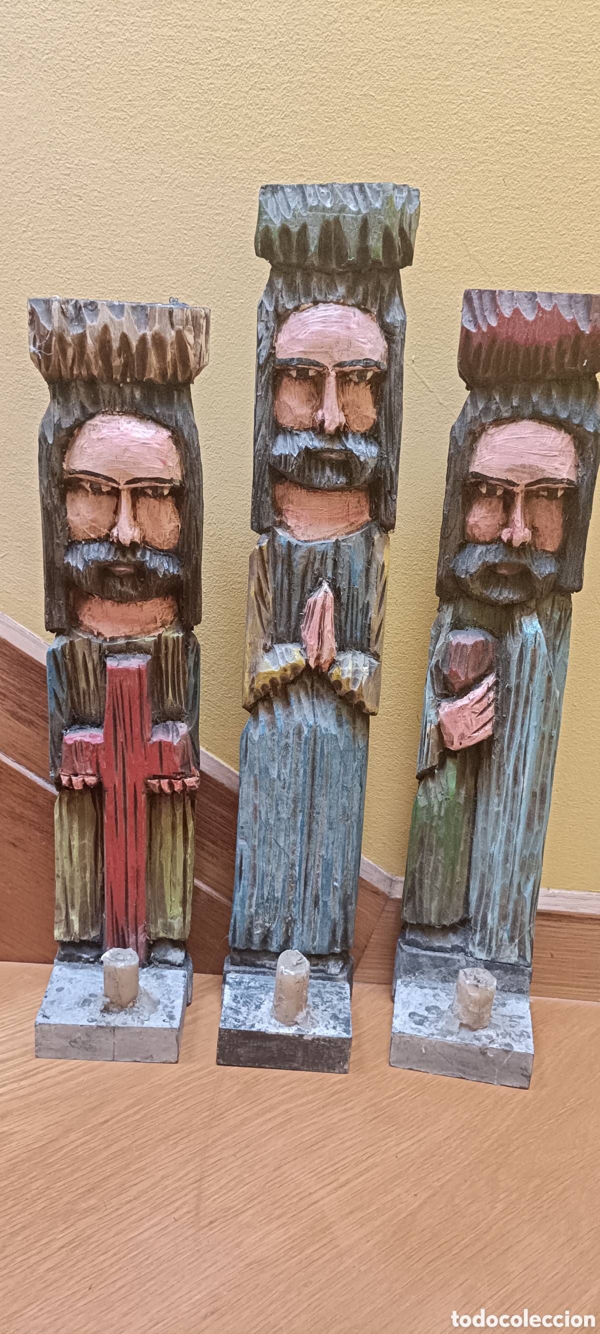 Arte: Ap&oacute;stoles madera, con vela - Foto 3
