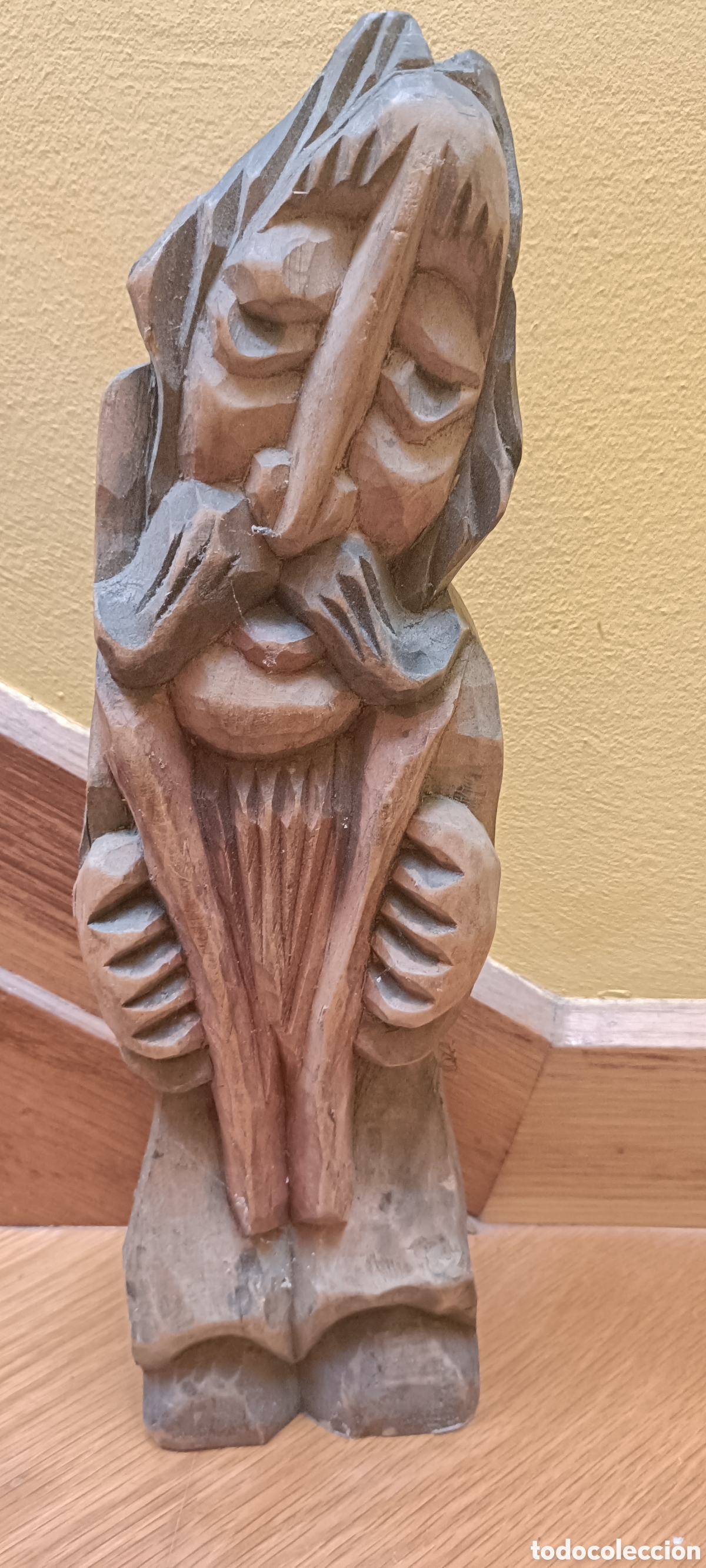 Kunst: Figura madera, m&uacute;sico medieval Polonia