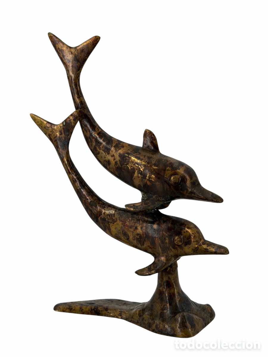Arte: Antigua Escultura Art D&eacute;co de Delfines