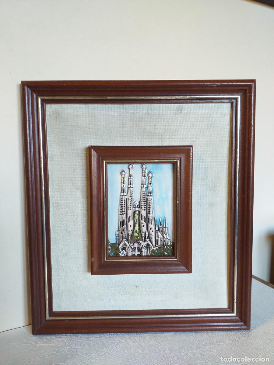 Arte: CUADRO PORCELANA SAGRADA FAMILIA BARCELONA