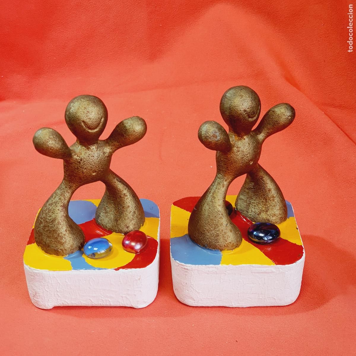 Arte: LOTE-2 FIGURAS-ACERO FUNDIDO-COMPOSICI&Oacute;N ARTESANAL-VER FOTOGRAF&Iacute;AS.