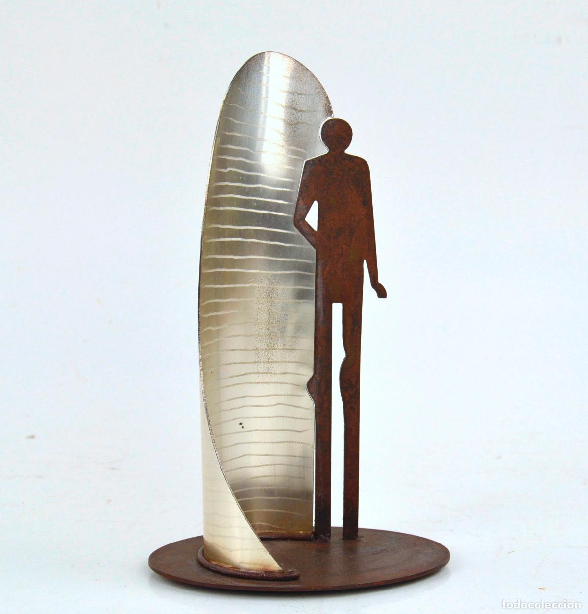Arte: Mil&oacute;s Gras, escultura, hierro y metal, Aig&uuml;es de Barcelona 1987 - 2007, firmada en la base.