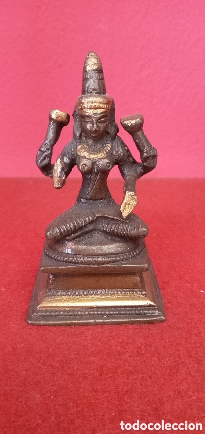 Arte: FIGURA HIND&Uacute; LASKHMI DE BRONCE.INDIA