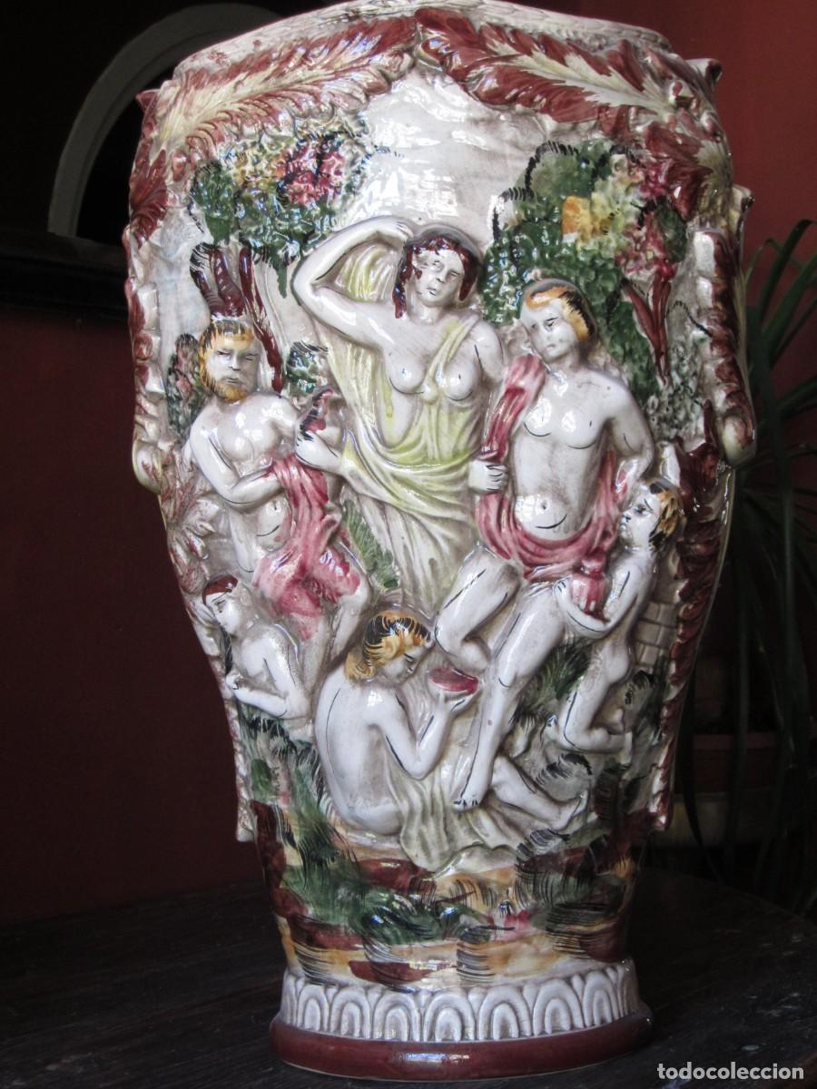 Arte: Gran jarr&oacute;n porcelana Capodimonte