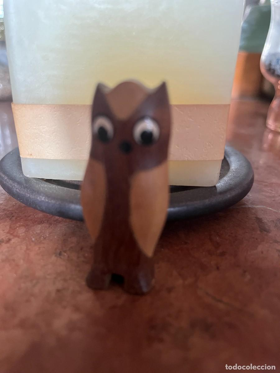Arte: BUHO de MADERA-Decorado por las dos caras