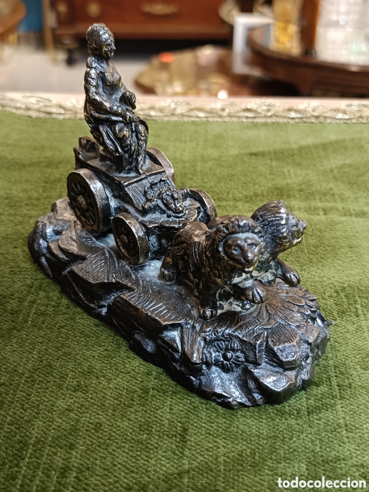 Arte: ANTIGUA FIGURA DIOSA CIBELES MADRID EN BRONCE 12x6x9cm