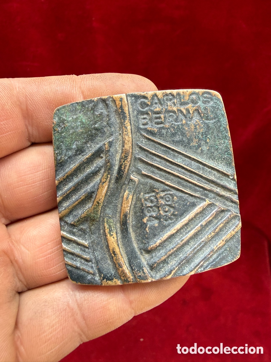 Arte: Antigua placa,Escultura de J.L.Sanchez 64/200,bronce