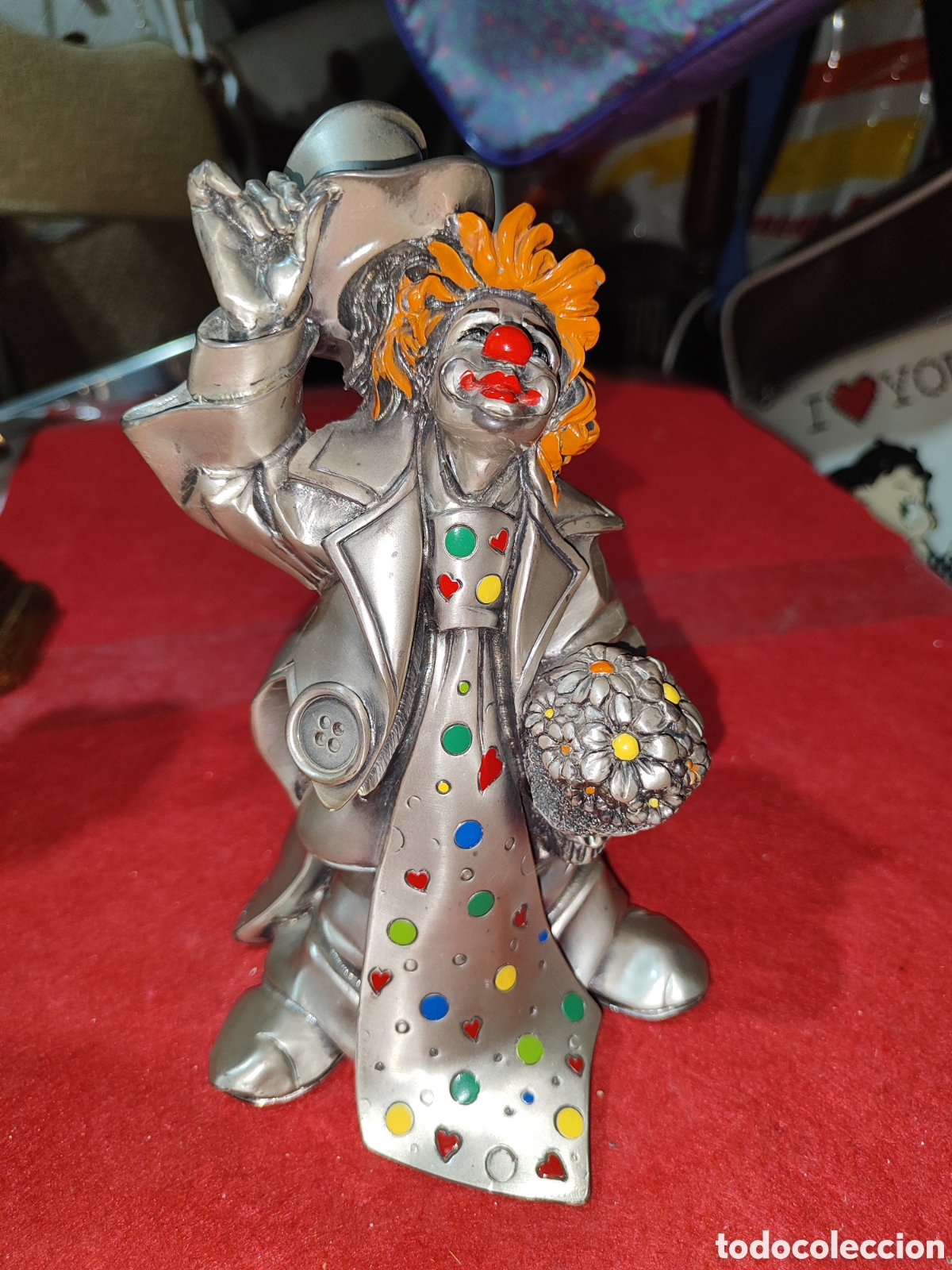 Arte: Original figura payaso de resina firmada Stanislao y sello Leonardo Argenti