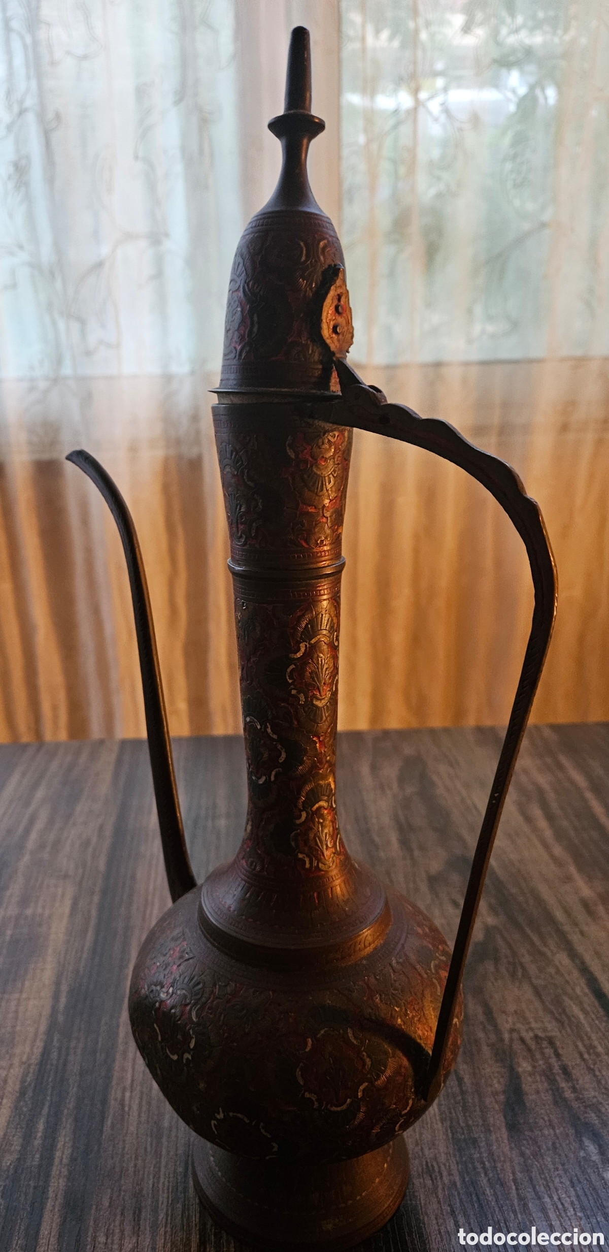 Arte: Exclusiva Jarra Aftaba Oriental de Bronce Cincelado 41 cm - Joya de Colecci&oacute;n | &iexcl;ENV&Iacute;O GRATIS