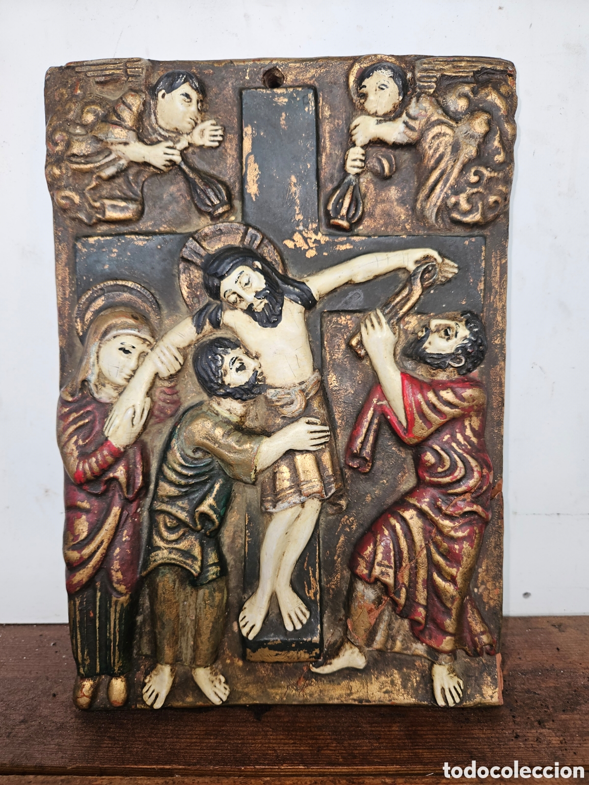 Arte: Cuadro en Terracota escena Jesus