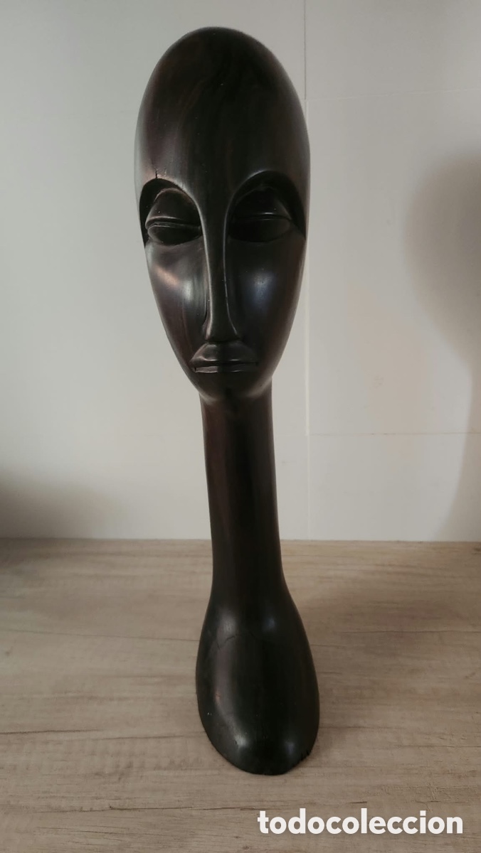 Arte: Escultura de &Eacute;bano de rostro humano