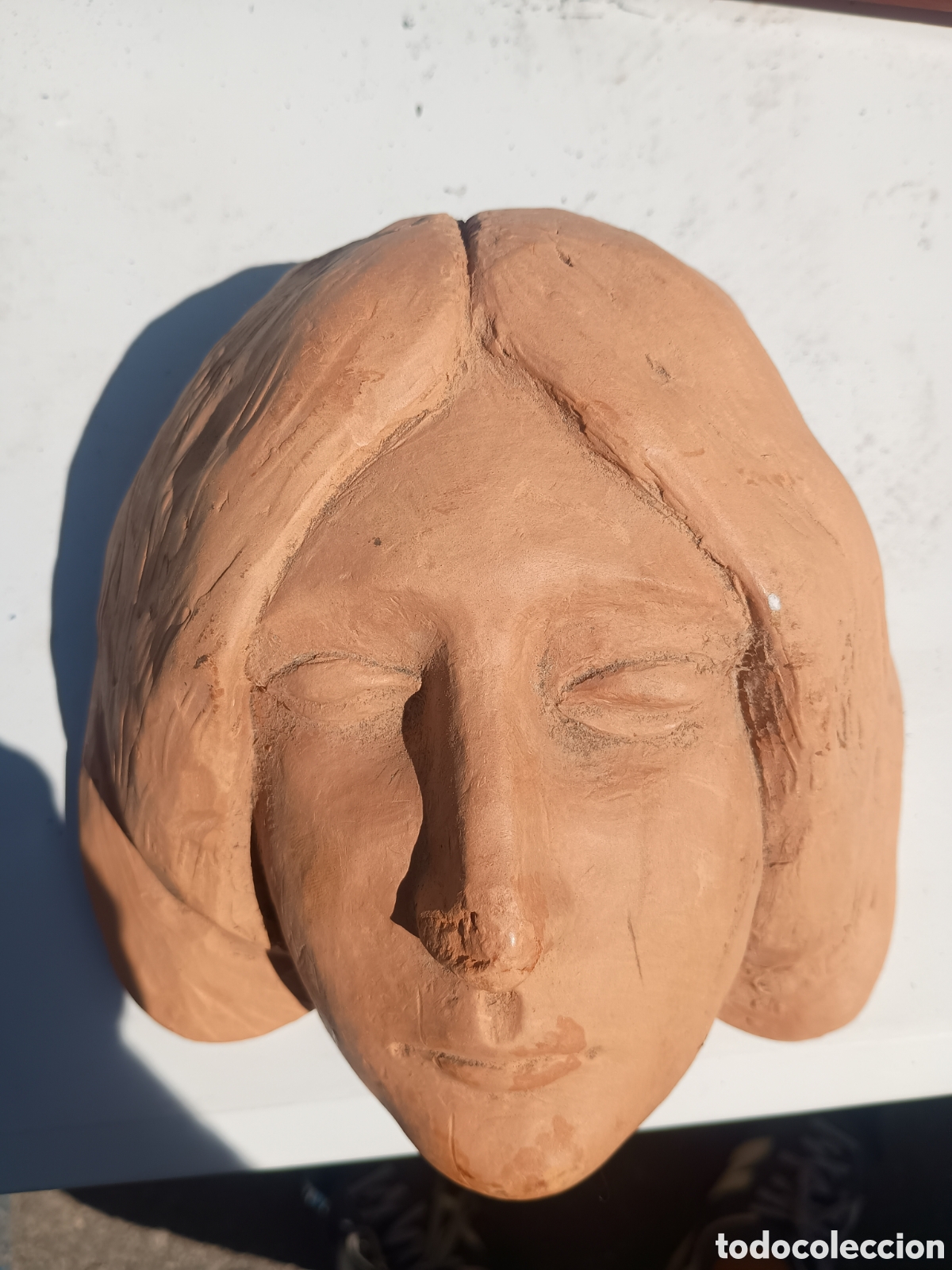 Arte: Busto rostro mujer terracota - Foto 1